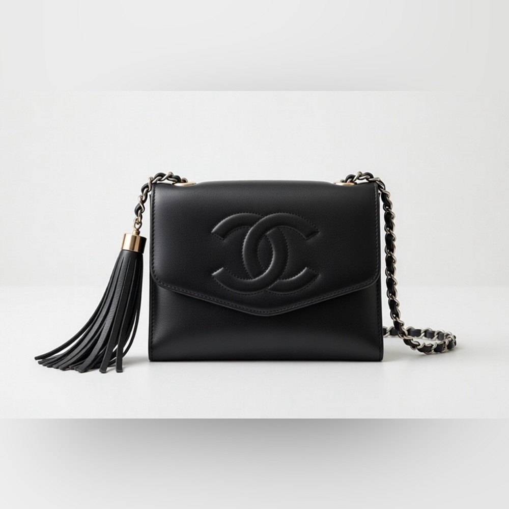 Chanel Black Crossbody Bag with Chain and Tassel - Picture 14 of 14